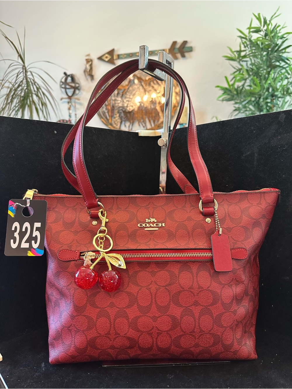 Coach #325  Red Signature Gallery Tote